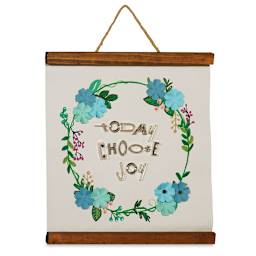 Fredrix Create & Hang Canvas Scrolls - Finished appliqued and painted wreath example