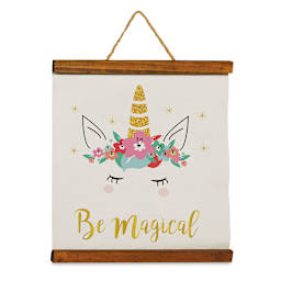 Fredrix Create & Hang Canvas Scrolls - Painted scroll of whimsical Unicorn