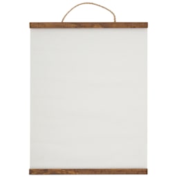 Fredrix Create & Hang Canvas Scrolls - Blank Scroll showing hanger and wood top and bottom bars