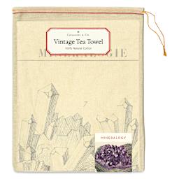 Cavallini Mineralogy Tea Towel (Front of packaging)