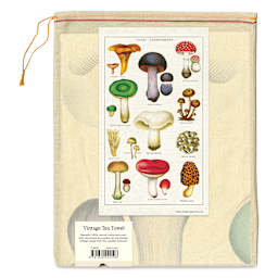 Cavallini Mushrooms Tea Towel (Back of packaging)