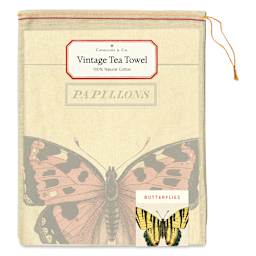 Cavallini Butterflies Tea Towel (Front of packaging)