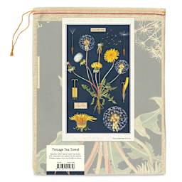 Cavallini Dandelion Tea Towel (Back of packaging)