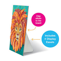 Faber-Castell Coloring with Clay Kit - Angled view of decorated board with easel back