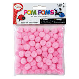Pepperell Craft Pom Poms - Pkg of 100, 1/2", Light Pink front of packaging