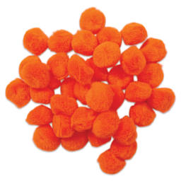  Pepperell Craft Pom Poms - Pkg of 100, 1", Orange
