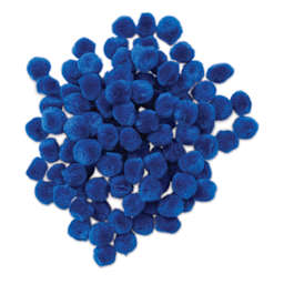 Pepperell Craft Pom Poms - Pkg of 100, 1/2", Royal Blue