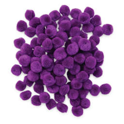 Pepperell Craft Pom Poms - Pkg of 100, 1/2", Purple
