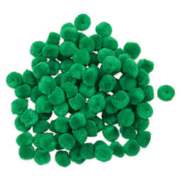Pepperell Craft Pom Poms - Pkg of 100, 1/2", Kelly Green