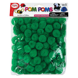 Pepperell Craft Pom Poms - Pkg of 100, 1", Kelly Green front of packaging
