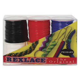 Pepperell Rexlace Plastic Lacing - Set of 6, Primary Colors, 300 yds - front of packaging