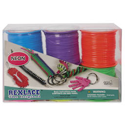 Pepperell Rexlace Plastic Lacing - Set of 6, Neon Colors, 300 yds - front of packaging