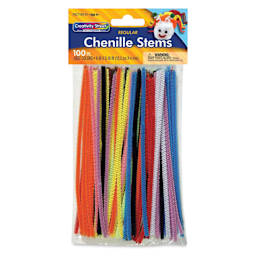 Creativity Street Regular Chenille Stems - 4 mm x 6", Pkg of 100, Assorted Colors - front of packaging