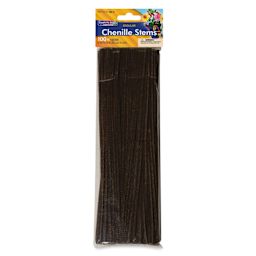 Creativity Street Regular Chenille Stems - 4 mm x 12", Pkg of 100, Brown - front of packaging