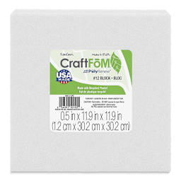 FloraCraft CraftFōM Blocks and Shapes - 0.5" x 11.9" x 11.9", Block - front of packaging