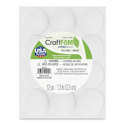FloraCraft CraftFōM Blocks and Shapes - 1.5" diameter, Ball, Pkg of 12 - front of packaging