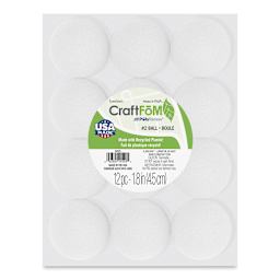 FloraCraft CraftFōM Blocks and Shapes - 2" diameter, Ball, Pkg of 12 - front of packaging