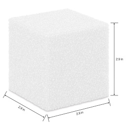 FloraCraft CraftFōM Blocks and Shapes - 2.9" x 2.9" x 2.9", Cube - dimensions