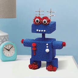 FloraCraft CraftFōM Blocks and Shapes - 2.9" x 2.9" x 2.9", Cube - finished robot example
