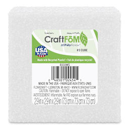 FloraCraft CraftFōM Blocks and Shapes - 2.9" x 2.9" x 2.9", Cube - front of packaging