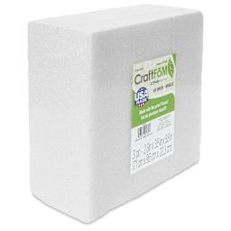 FloraCraft CraftFōM Blocks and Shapes - 2.8" x 3.8" x 8.8", Block, Pkg of 3 - front of packaging, angled