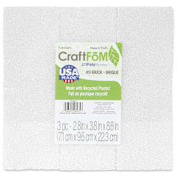 FloraCraft CraftFōM Blocks and Shapes - 2.8" x 3.8" x 8.8", Block, Pkg of 3 - front of packaging