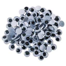 Creativity Street Wiggle Eyes - Black, 7 mm, Round, Package of 100