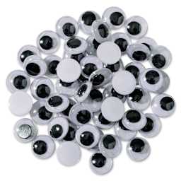 Creativity Street Wiggle Eyes - Black, 10 mm, Round, Package of 50
