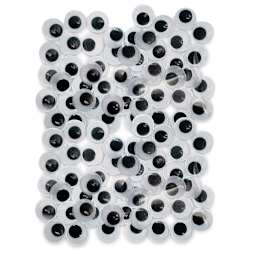 Creativity Street Wiggle Eyes - Black, 15 mm, Round, Package of 50