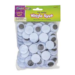 Creativity Street Large Wiggle Eyes - Black, Assorted Sizes, Round, Pkg of 100 - front of packaging