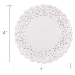 Hygloss Paper Doilies - White, Round, 4", Pkg of 100
