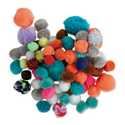 Creativity Street Pom Pons Assortments - Giant Bonus Pack, contents laid out