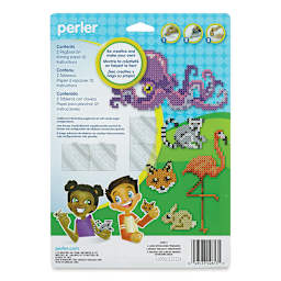 Perler Fused Bead Pegboard - Clear Squares, Large, Set of 2, back of the packaging