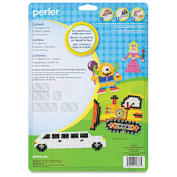 Perler Fused Bead Pegboard - Clear Squares, Large, Set of 4, back of the packaging