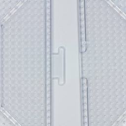 Perler Fused Bead Pegboard - Clear Squares, Large, Set of 4, close up of the connection of the pegboards. 