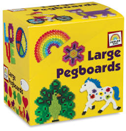 Perler Fused Bead Pegboard - Basic Shapes, Large, Set of 18, front of the packaging