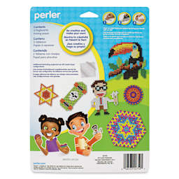 Perler Fused Bead Pegboard - Small and Large Shapes, Set of 5 - back of packaging