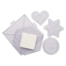 Perler Fused Bead Pegboard - Small and Large Shapes, Set of 5