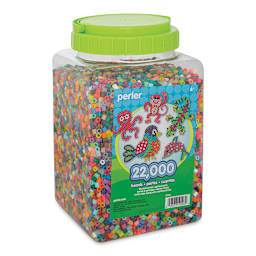 Perler Multi-Mix Bead Jar - Angled view of filled jar