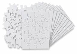 Create-A-Puzzle Kits - 12 pc package of puzzles shown in stack with loose pieces