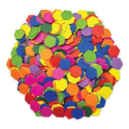 Roylco Mosaic Paper Hexagons - 1/2" x 1/2", Assorted Colors, Pkg of 2000 - in hexagon shape