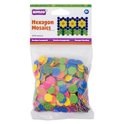 Roylco Mosaic Paper Hexagons - 1/2" x 1/2", Assorted Colors, Pkg of 2000