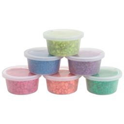 Hygloss Bucket O' Gravel - Tubs of Set of 6 Assorted color Gravel stacked in pyramid
