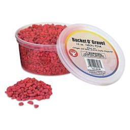 Hygloss Bucket O' Gravel - Neon Pink, 1 lb container with gravel