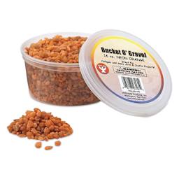 Hygloss Bucket O' Gravel - Neon Orange, 1 lb container with gravel