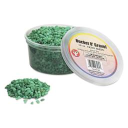 Hygloss Bucket O' Gravel - Neon Green, 1 lb container with gravel