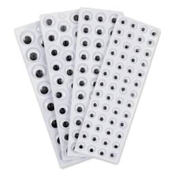 Creativity Street Peel and Stick Wiggle Eyes - Black, Multiple sizes, Pkg of 137 - contents