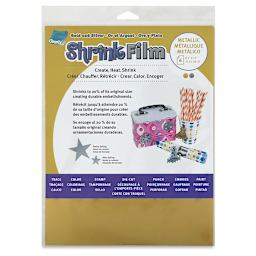 Grafix Metallic Shrink Film - Front view of package of 6 Sheets