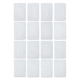 Roylco Rubbing Plates - Insects, Set of 16 laid out showing designs