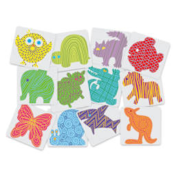 Roylco Rubbing Plates - Learn About Lines, 8" x 8-1/2", Set of 12